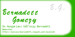 bernadett gonczy business card